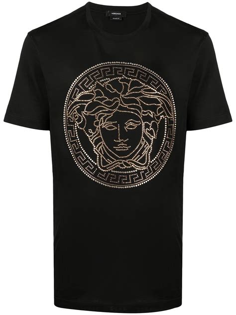 t shirt donna versace con medusa gigante|Shop Versace Medusa Logo Cotton T.